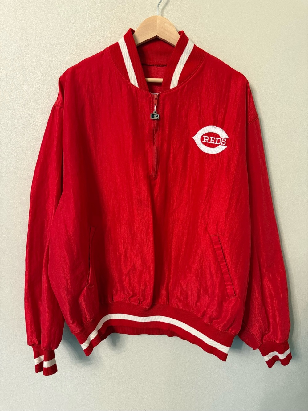 Vintage Starter Cincinnati Reds Quarter Zip Pullover Jacket XL